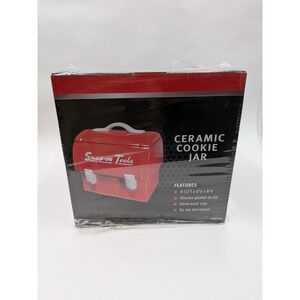 Snap-on Tools Red Ceramic Tool Box Cookie Jar with Silicone Gasket SSX21P131